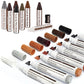 Furniture Markers Touch Up - 17Pcs Furniture Repair Kit, 8 Colors Wood Markers And Wax Sticks With Sharpener Kit Used For Stains