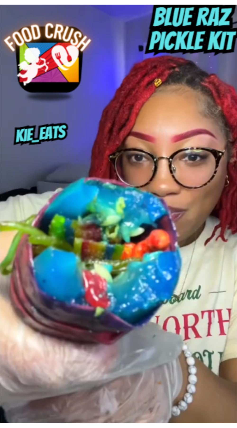Chamoy Pickle Kit + Blue Raspberry Pickle In A Pouch For 2 People (21 Pcs) Comes With Takis, Fruit Rollup, Lucas Gusano, Skwinkl