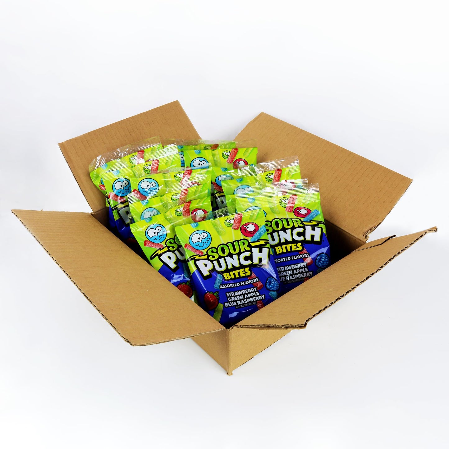 Sour Punch Bites, Assorted Sweet & Sour Fruit Flavors, Chewy Candy, 5 Ounce (Pack Of 12)