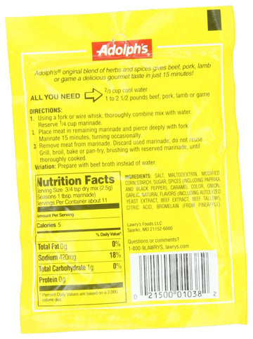 Adolph Original Meat Tenderizing Marinade, 1-Ounce (Pack Of 8)