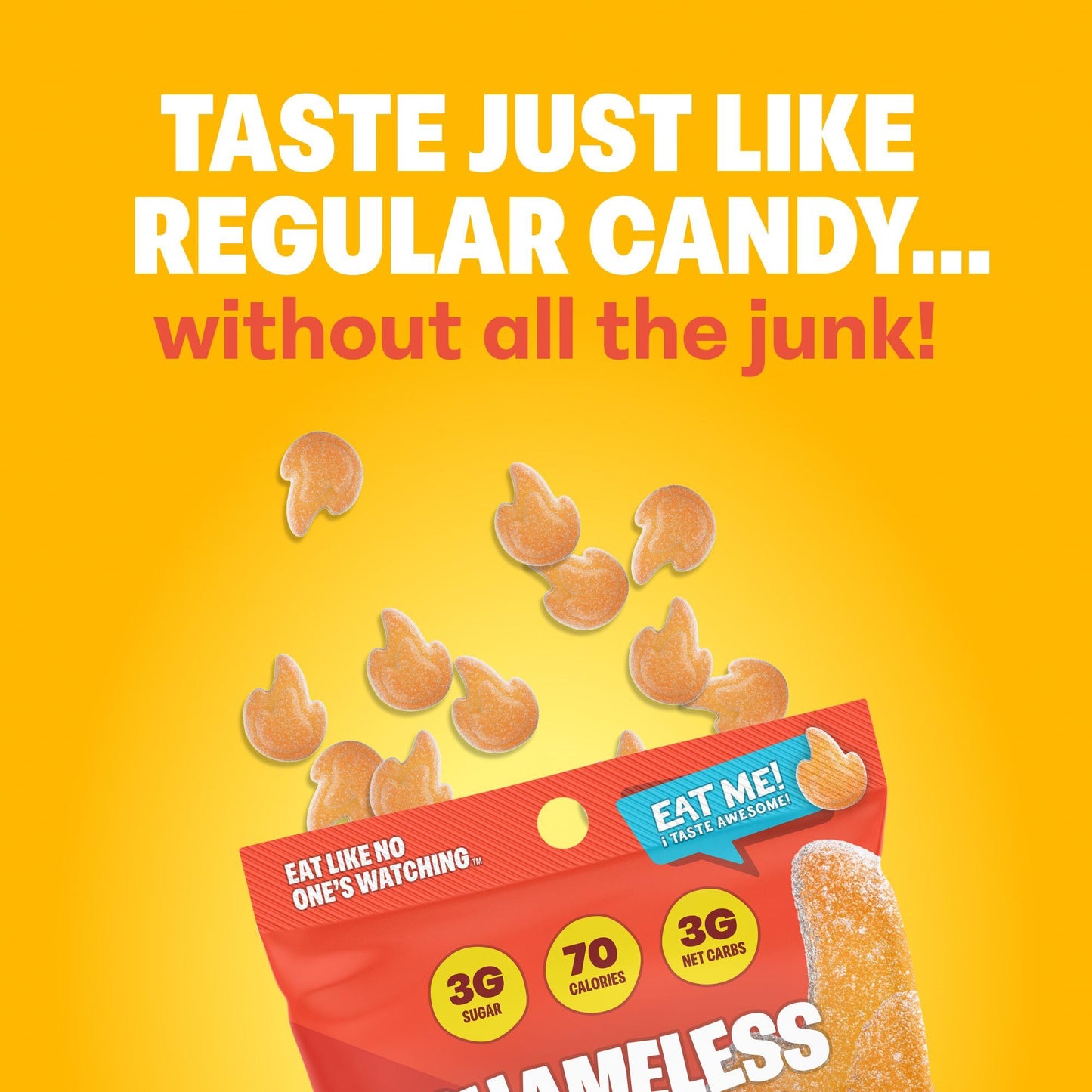 Shameless Snacks - Healthy Low Calorie Snacks, Low Carb Keto Gummies (Gluten Free Candy) - 6 Pack Chili Mango Fire