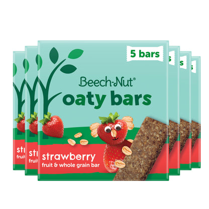 Beech-Nut Toddler Snacks Oaty Bars Granola Bars for Babies & Toddlers, Fruit & Whole Grain Strawberry Snack Bar, Gluten Free Tod
