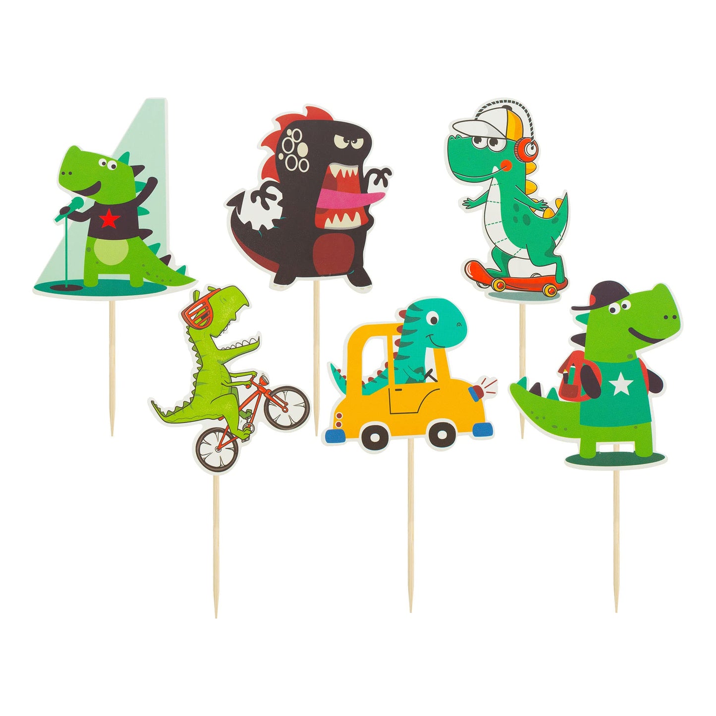 Gyufise 36 Pack Dinosaur Cupcake Toppers Cute Baby Shower Dinosaur Cake Toppers Baby Dinosaur Cupcake Picks For Dinosaur Kids Bi