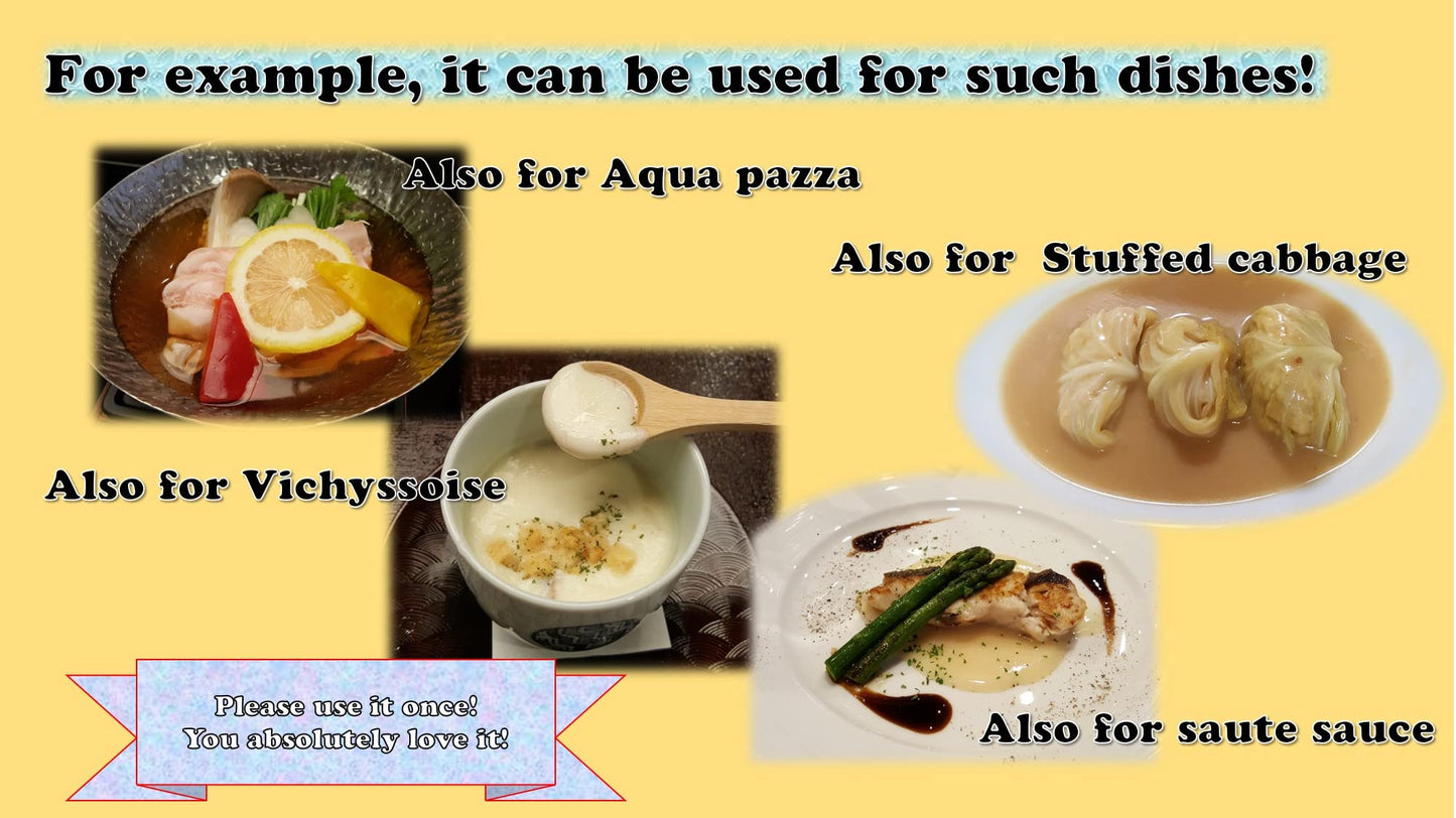 UMAMI DASHI Golden soup stock 0.3 oz (18 pcs). The raw materials are AGO (flying fish), KATSUO(dried bonito), SABA(dried mackere