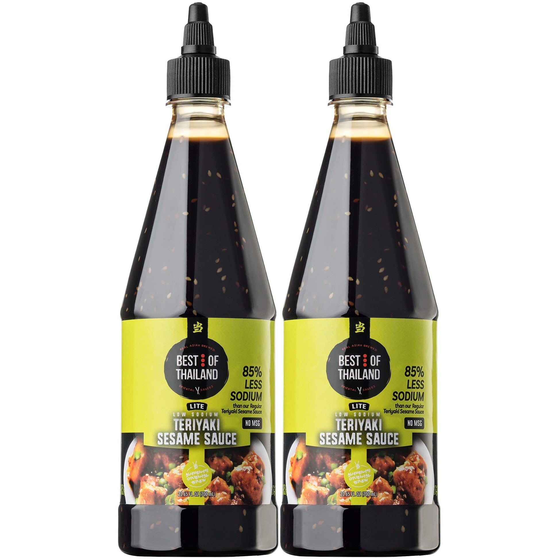 Best Of Thailand Sesame Teriyaki Soy Sauce Lite | 2 Bottles Of 23.63Oz Low-Sodium Authentic Asian-Brewed Marinade, Glaze, Salad