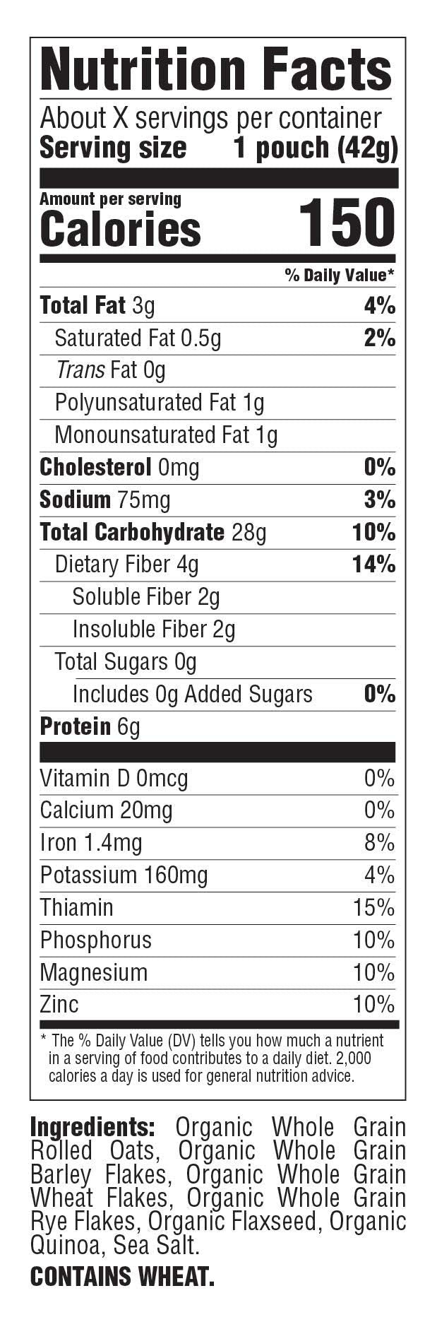 Post Better Oats Organic Instant Oatmeal With Flax Seeds And Quinoa, Bare Flavor, 11.8 Ounce
