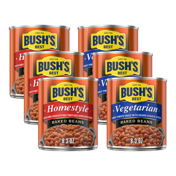 Bushs Best Baked Beans Variety Pack, Seasoned Beans in Savory Sauce for BBQ, Cookouts, Side Dishes and Easy Meals, Homestyle and
