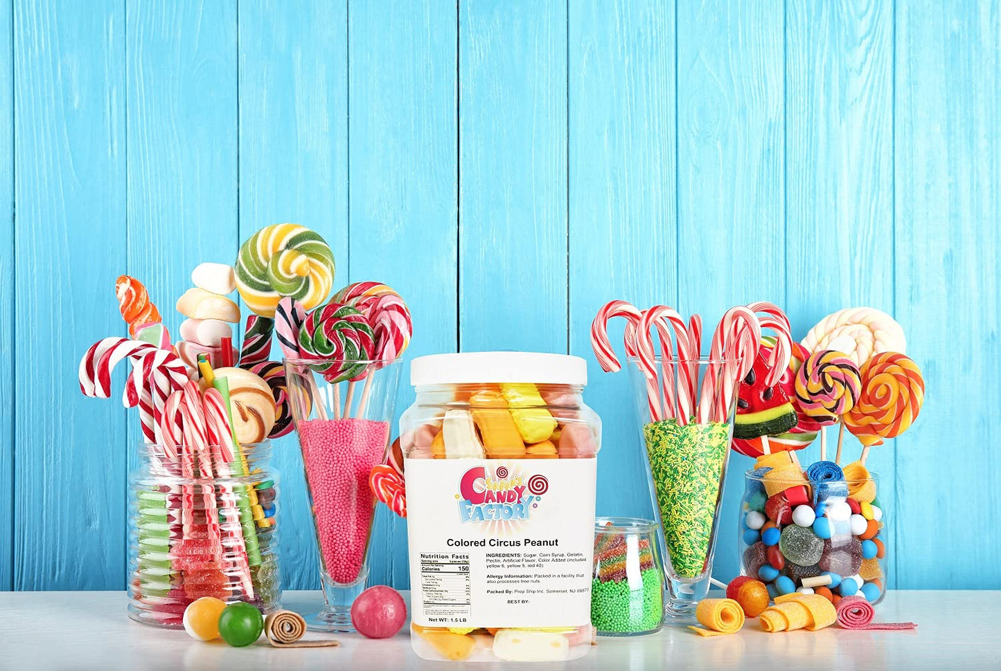 Sarah'S Candy Factory Assorted Circus Peanuts Marshmallow | Spangler Retro Candy In Jar, 1.5 Lbs