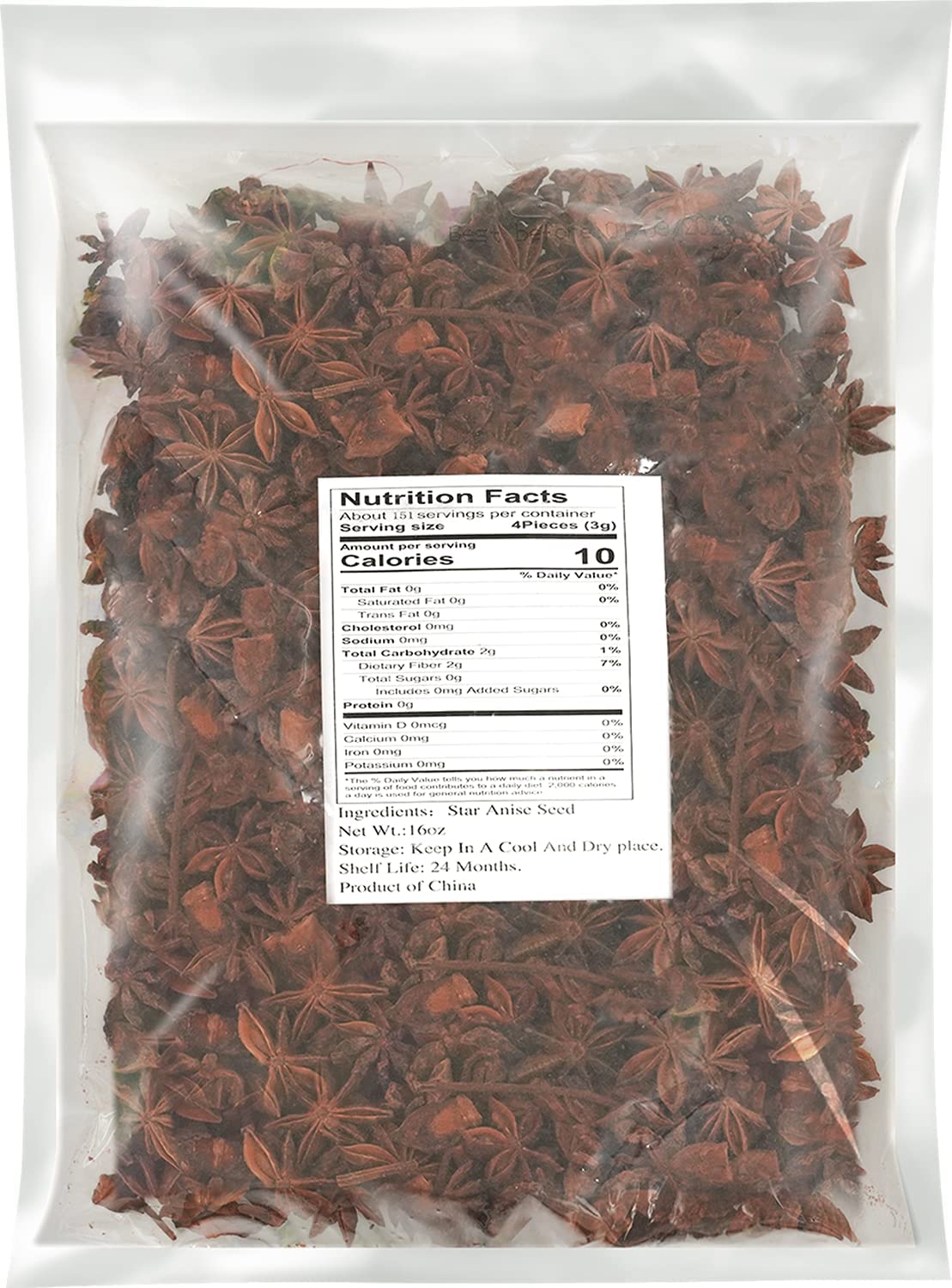 Soeos Star Anise Seeds 16 Ounce (1 Lb), Whole Chinese Star Anise Seed, Fresh And Pure Star Anise Pod, Non-Gmo, Star Anise Spice For Desserts And Wines