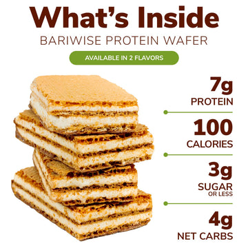 BariWise Protein Wafer Bar, Vanilla, Low Sugar, Low Carb, 8 Count Pack