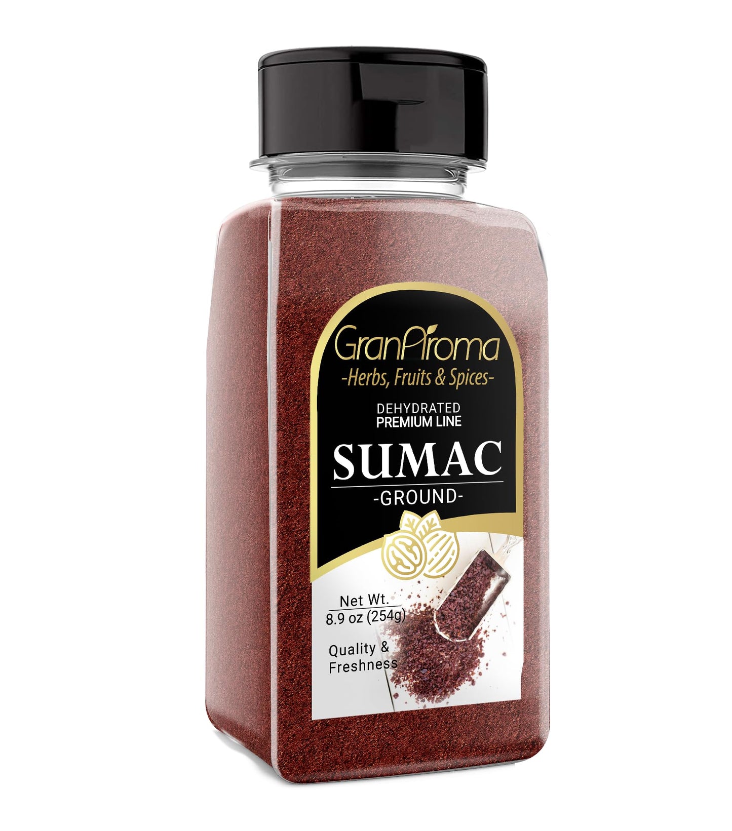 GranAroma Ground Sumac, 8.9 oz, Middle Eastern Cuisine, Tart Flavor