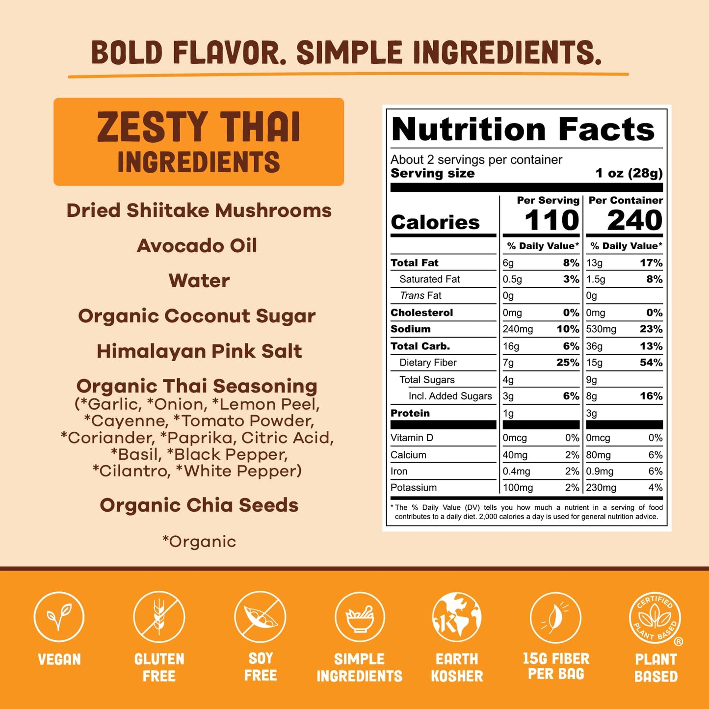 Pan'S Mushroom Zesty Thai Flavor Dried Mushrooms Shitake Jerky, Gluten Free, Soy Free, 2.2 Ounce (Pack Of 6)