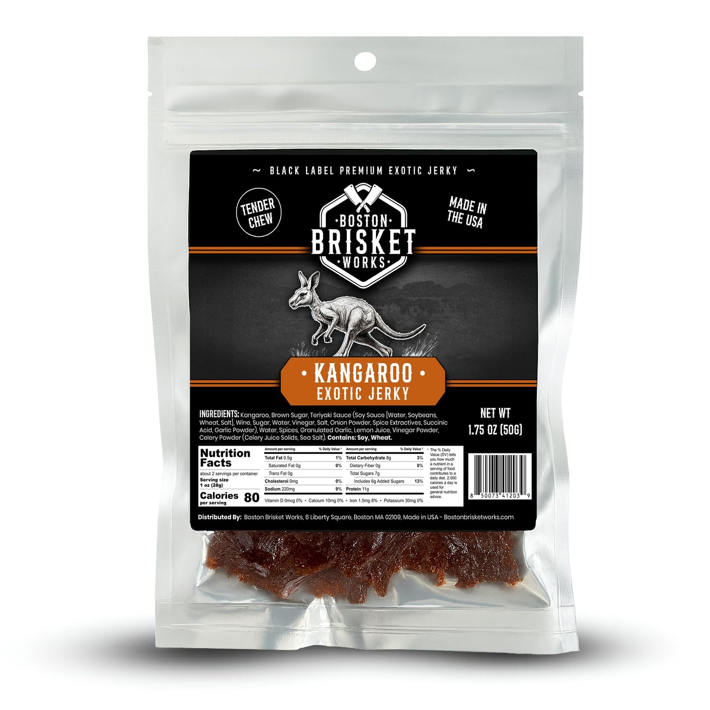 Kangaroo Jerky - 100% Australian Wild Game - Exotic Lean Meat Snack - Unique Tpartyl Food Gift For Him - Fun Aussie Novelty Present