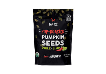 Top Fox Snacks - Organic Pop-Roasted Pumpkin Seeds | Healthy Protein Snacks - Gluten Free - Keto And Vegan Friendly (Chile Lime, 3.5 Oz - 6 Pack)