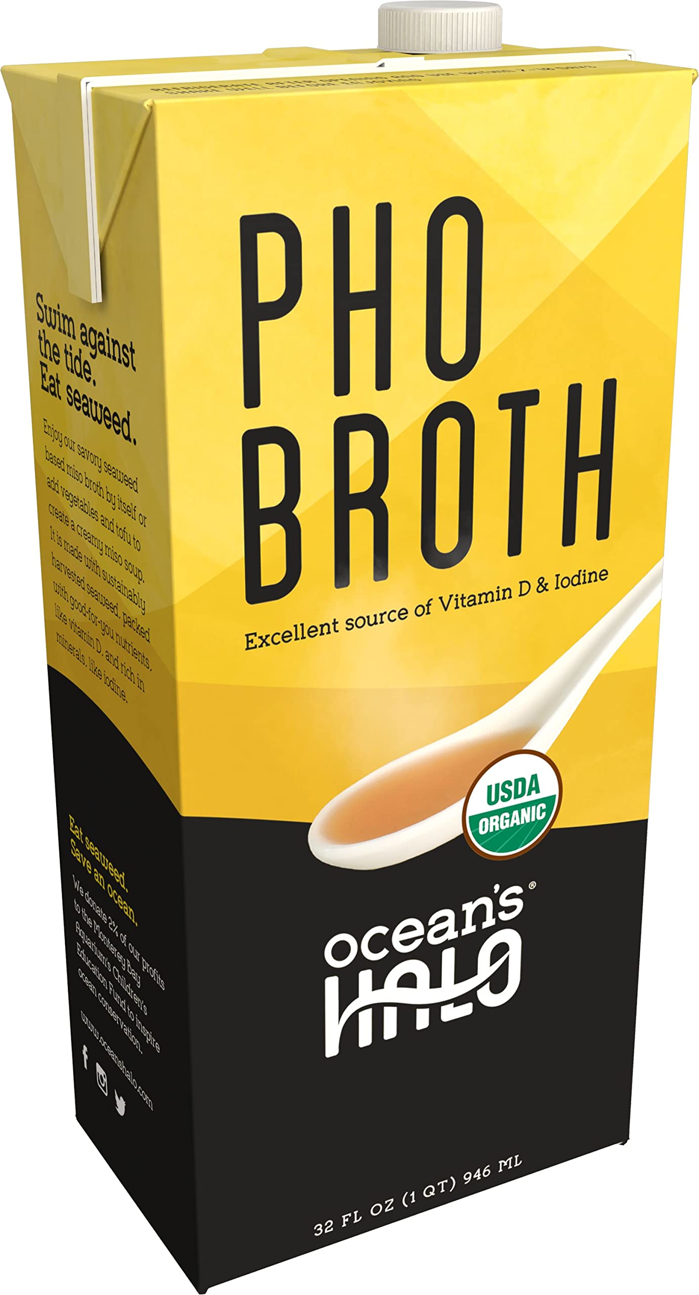 Ocean'S Halo, Organic And Vegan Pho Broth, 32 Fl Oz