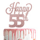 Lingteer Happy 55Th Birthday Cake Topper - Cheers To 55Th Birthday 55 Years Old Birthday Party Cake Decorations Sign.