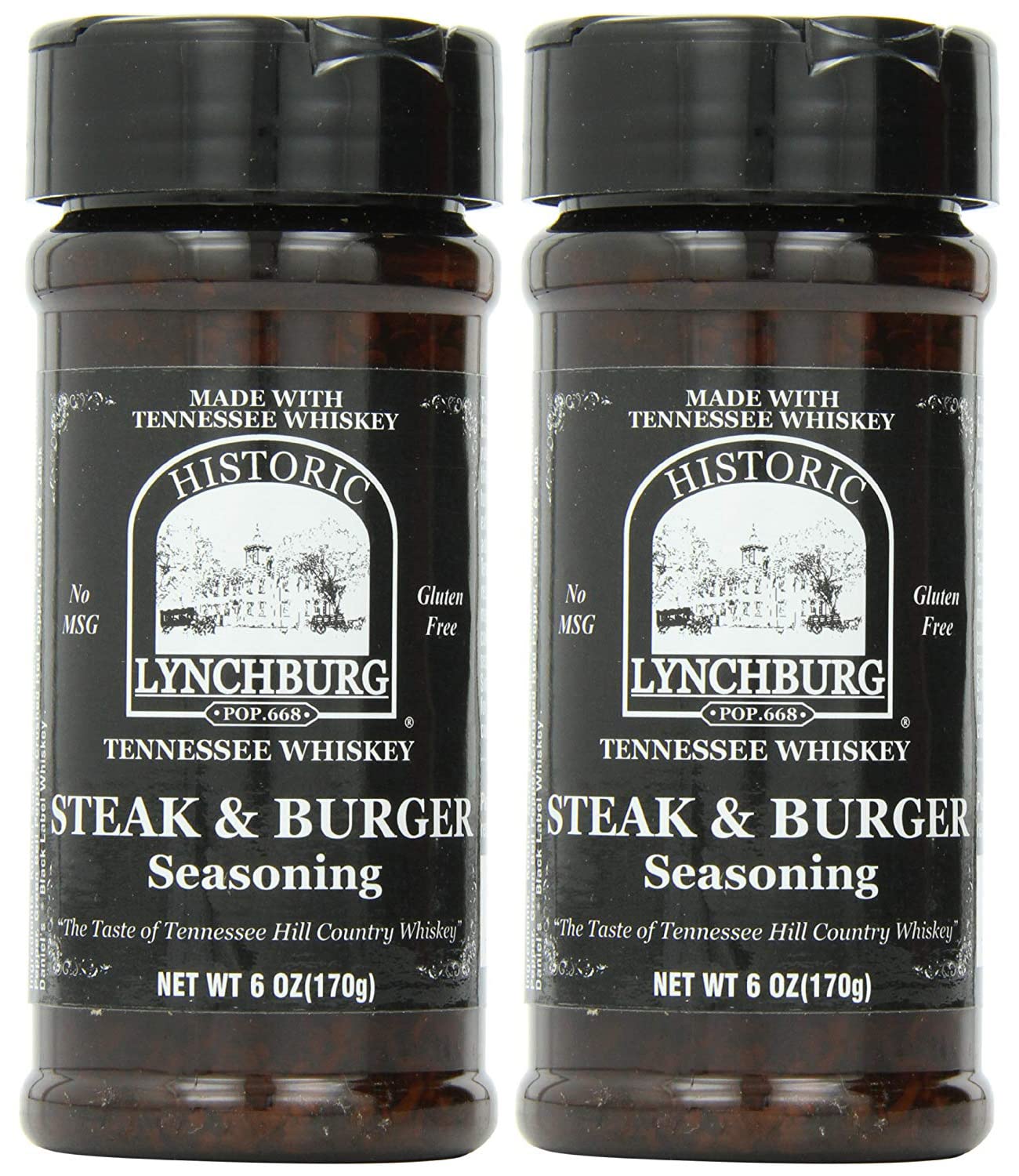 Historic Lynchburg Whiskey Steak & Burger Seasoning, 3 Ounce (Pack of 2)