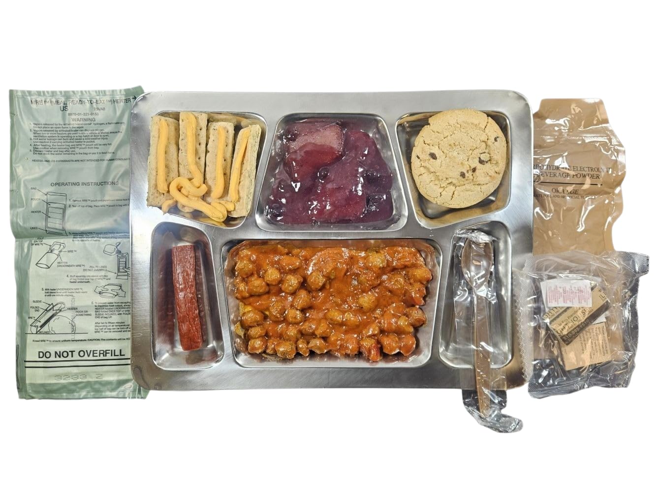 EPIDEMIC PROOF Genuine USGI MRE Meal Ready to Eat with Meatballs in Marinara, 1.5 lbs, Inspection Date 01/2026 or Newer, New Packaging