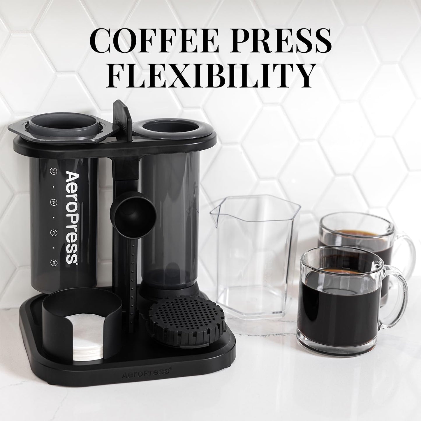 Aeropress Organizer Stand, Compact Storage For Aeropress Original, Clear, Xl Coffee Maker, And Accessories, Ideal Coffee Caddy S