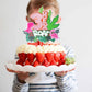 Rssta i Dinosaur 3rd Birthday Cake Topper, Pink, W 6 x H 8, Model XM107-Pink 3, Paper Decoration for Dino Theme Party