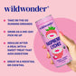 Wildwonder Sparkling Probiotic Drink, Raspberry Lychee, 12oz Can, 12 Pack, Organic, Vegan, Low Sugar