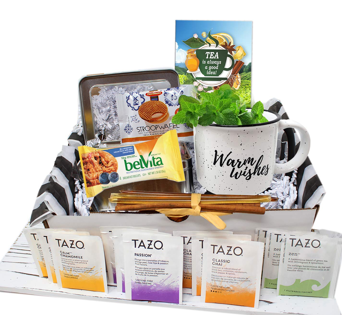 Tea Gift Set | Tea Lovers Gift Baskets | Thinking Of You Gift Basket | Birthday Gift Basket For Women, Care Package For Women, G