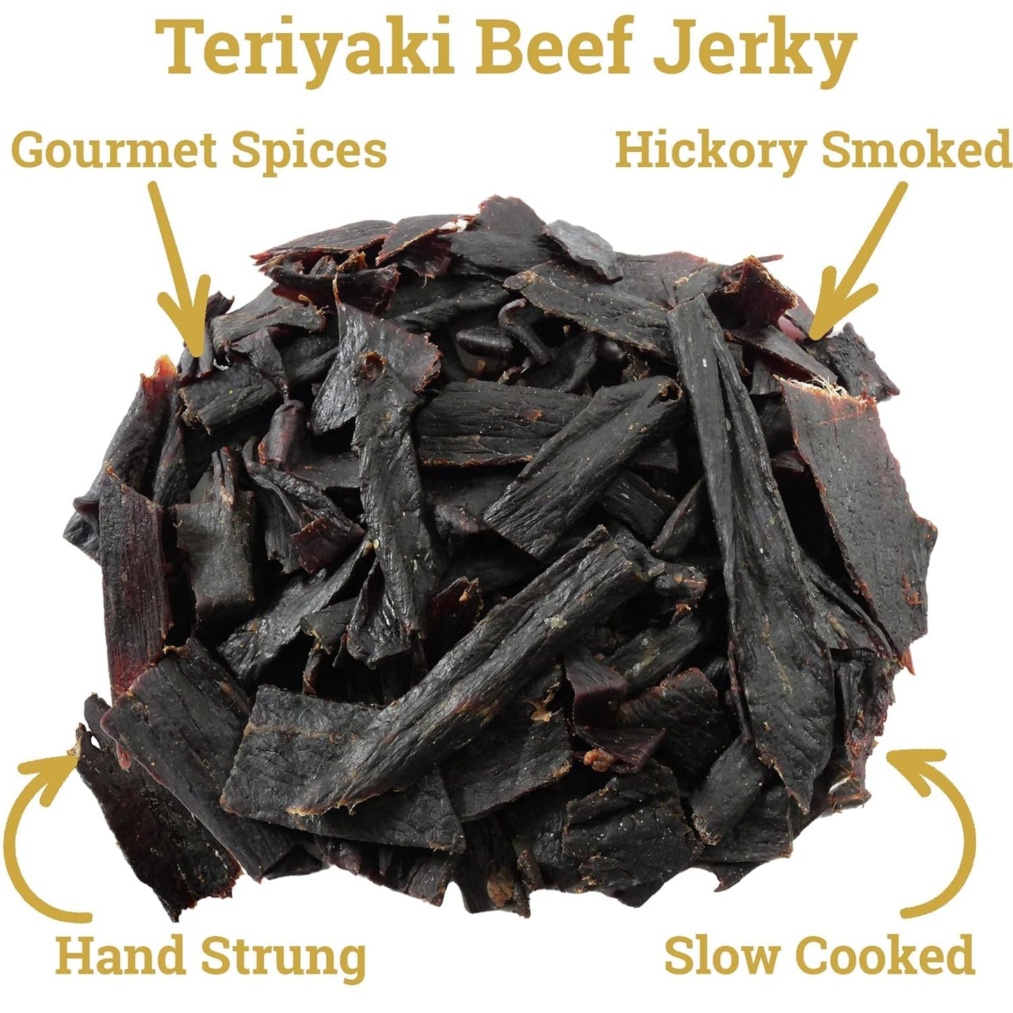 Lone Star Teriyaki Beef Jerky - Hickory Smoked - High Protein Snack - 16 Ounce Resealable Bag