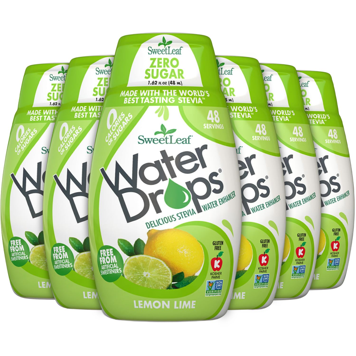 Sweetleaf Water Drops, Lemon Lime – Water Enhancer, Sugar Free Stevia Water Flavoring Drops, 1.62 Oz Ea (Pack Of 6)