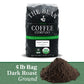 The Bean Organic Coffee Company Il Espresso, Classic Dark Roast, Ground Coffee, 5-Pound Bag, Café Molido Tostado Orgánico