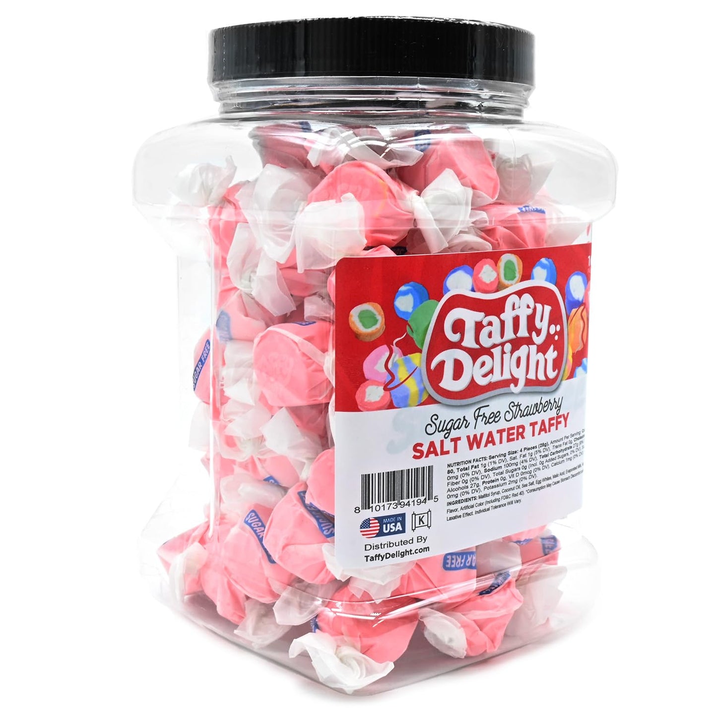 Taffy Delight Salt Water Taffy (16Oz, Sugarfree Strawberry)