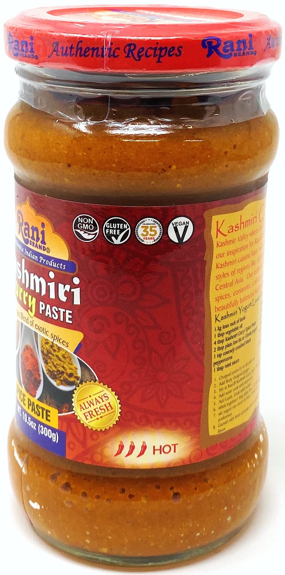 Rani Kashmiri Masala Curry Paste 10.5Oz (300G) Glass Jar ~ All Natural | Non-Gmo | Vegan | Gluten Free | Indian Origin, Cooking