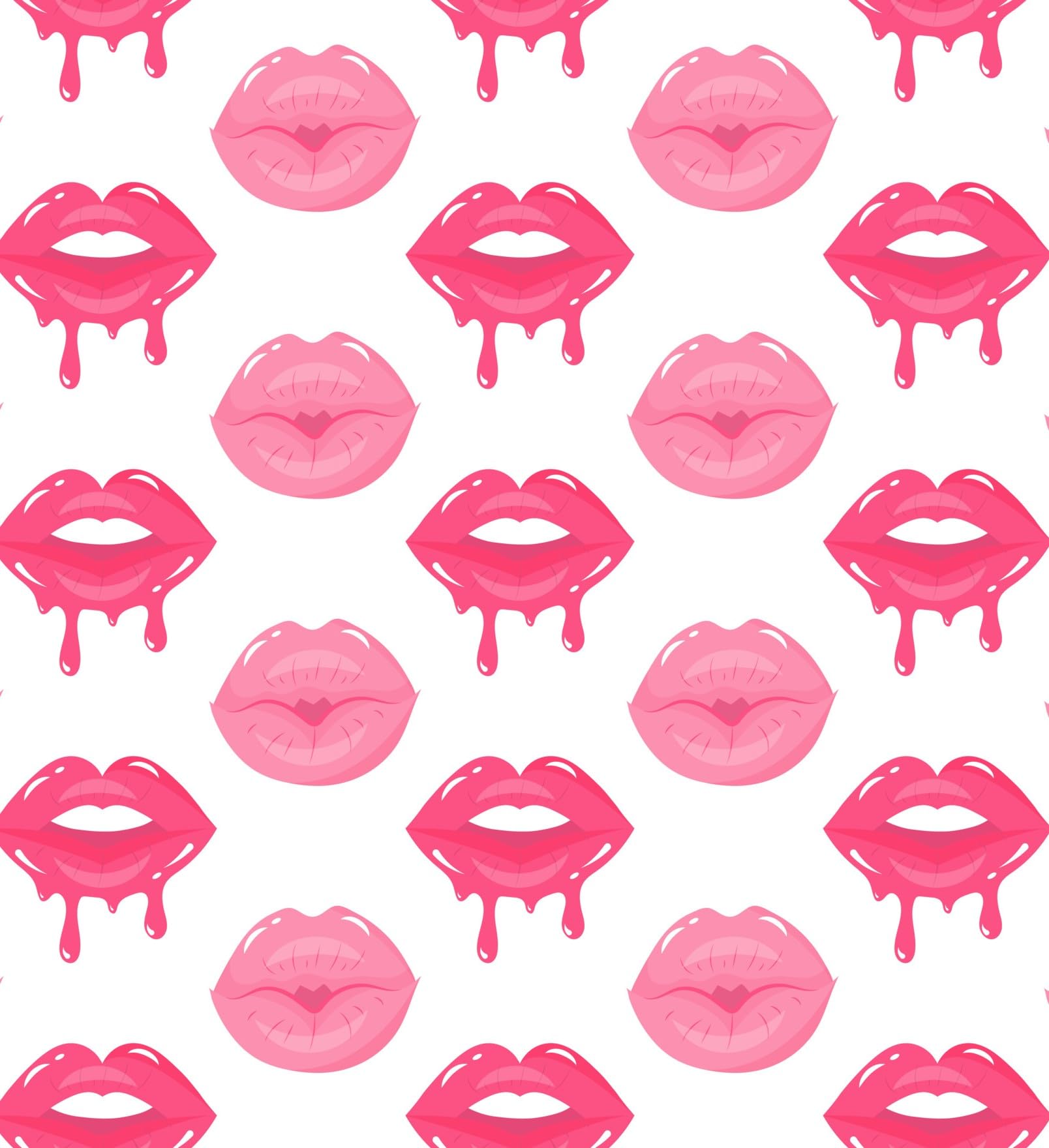 Dripping Pink Lipstick Kissy Lips Pattern On Edible Image Chocolate Transfer Sheet. Apply To Your Custom Chocolate Treats