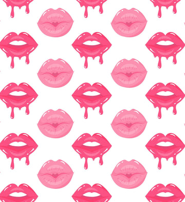 Dripping Pink Lipstick Kissy Lips Pattern On Edible Image Chocolate Transfer Sheet. Apply To Your Custom Chocolate Treats