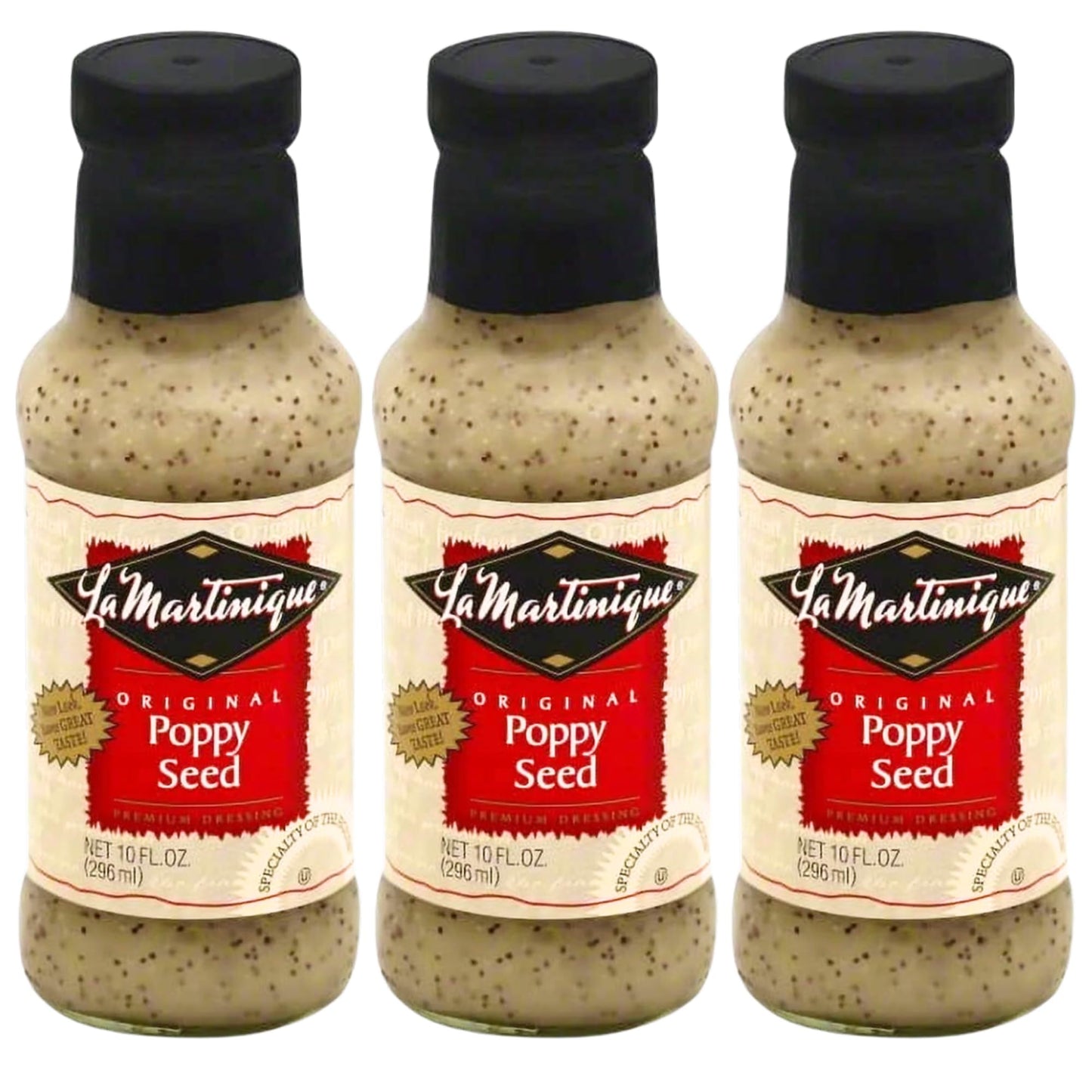 LA MARTINIQUE Poppy Seed Dressing - 10 Ounce Bottle, Pack of 3