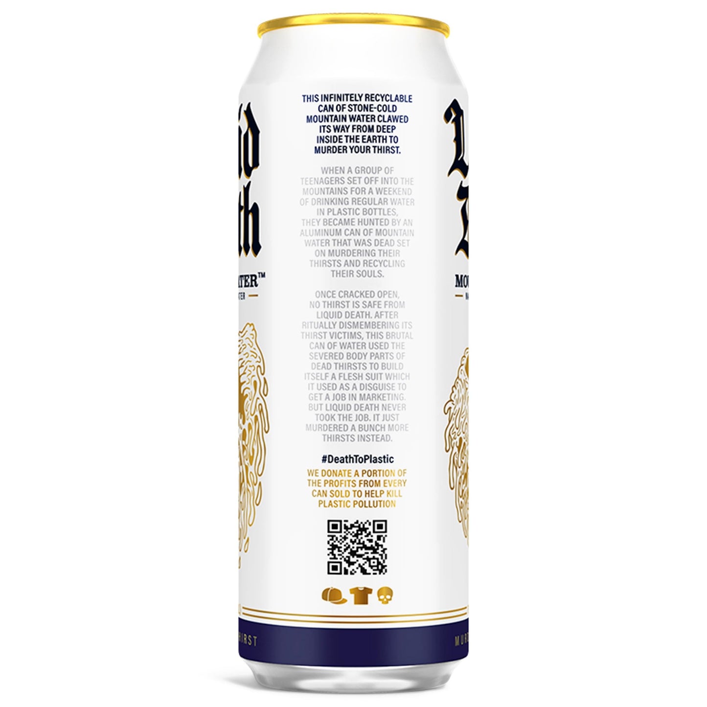 Liquid Death Still Mountain Water, 8-Pack of 19.2oz Cans, Infinitely Recyclable, American Made