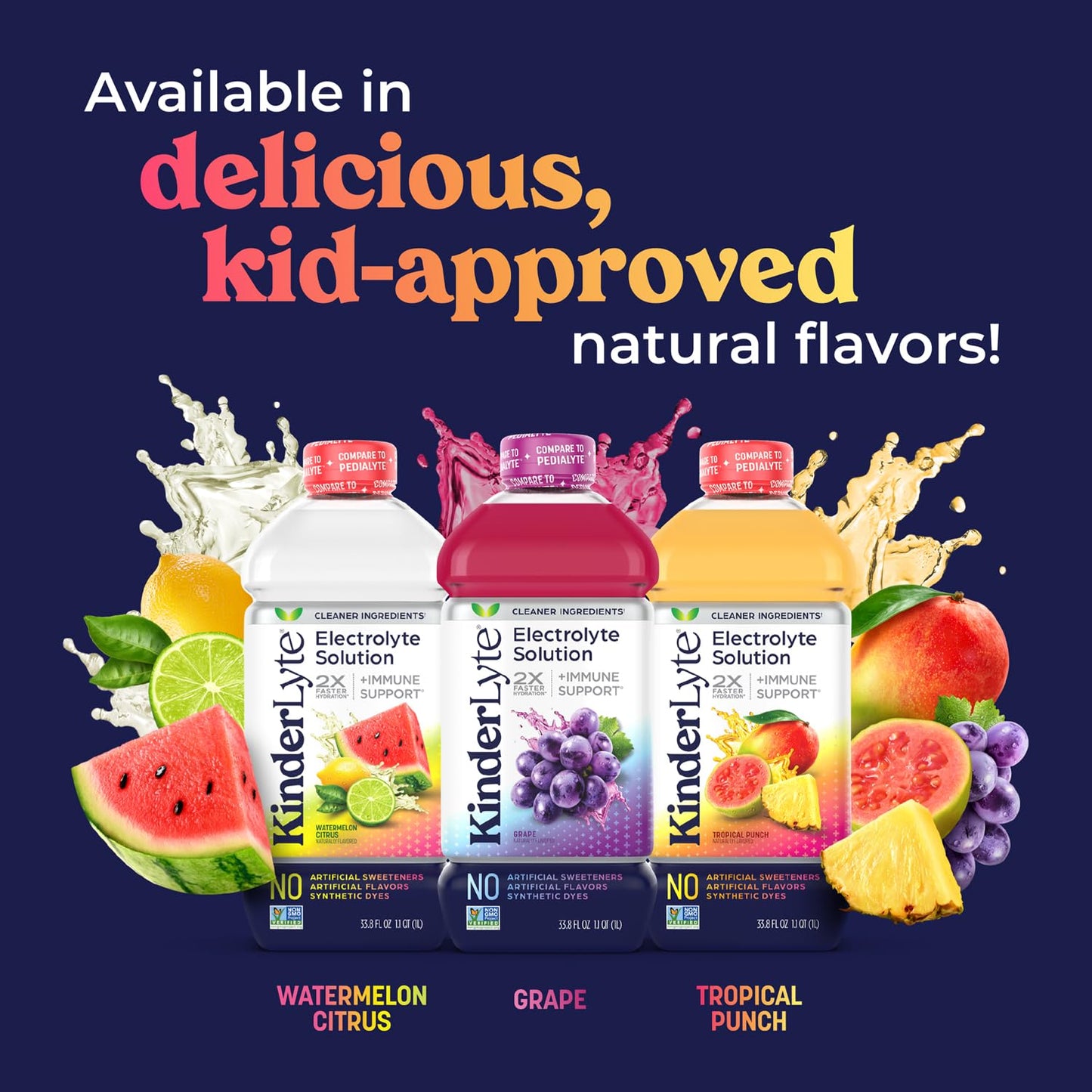 Kinderlyte Electrolyte Solution For Kids And Mature-Themeds - Hydration Drink, Tropical Punch, (33.8 Fl Oz, 6 Pack), No Artificial Sweeteners Or Flavors, No Synthetic Dyes, Vegan, Non-Gmo, Gluten-Free