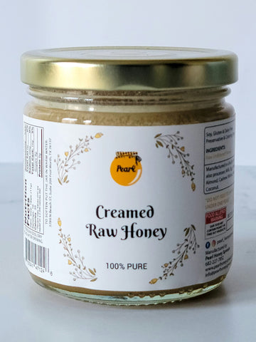 Pearl Honey Spreads - Plain & Unfiltered Creamed Raw Honey - Chemical Free, Soy Free & 100% Natural Honey | 8.8 Oz Jar