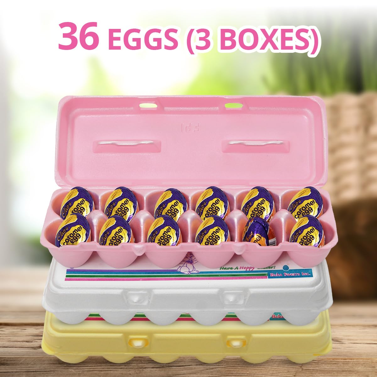 Buha Sweets Easter Caramel Eggs, 36 Count, Brown, Great for Egg Hunts and Baskets, 3 Dozen Cartons