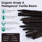 SPICEEL Organic Madagascar Vanilla Beans, Grade A Pods, Gluten Free, Non-GMO, Kosher, 6 Count