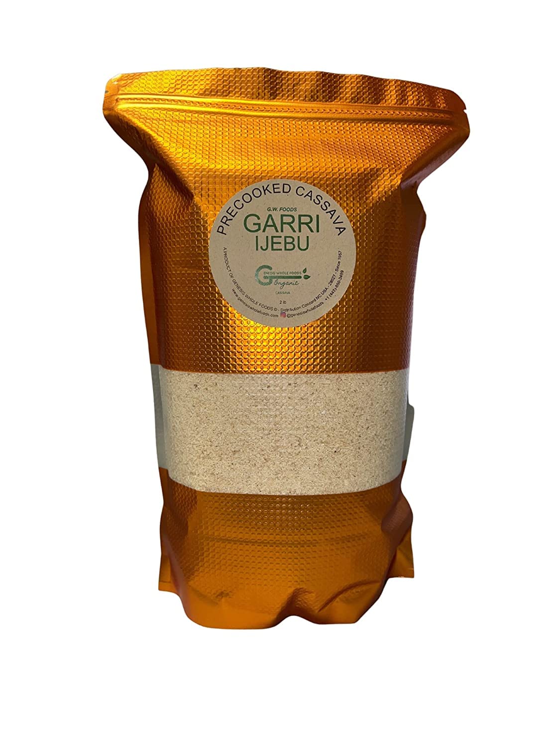 G. W. Foods Garri Ijebu - Authentic Nigerian Cassava Flakes, 1.3lb (21oz) - Fine and Crispy, Ideal for Traditional Dishes