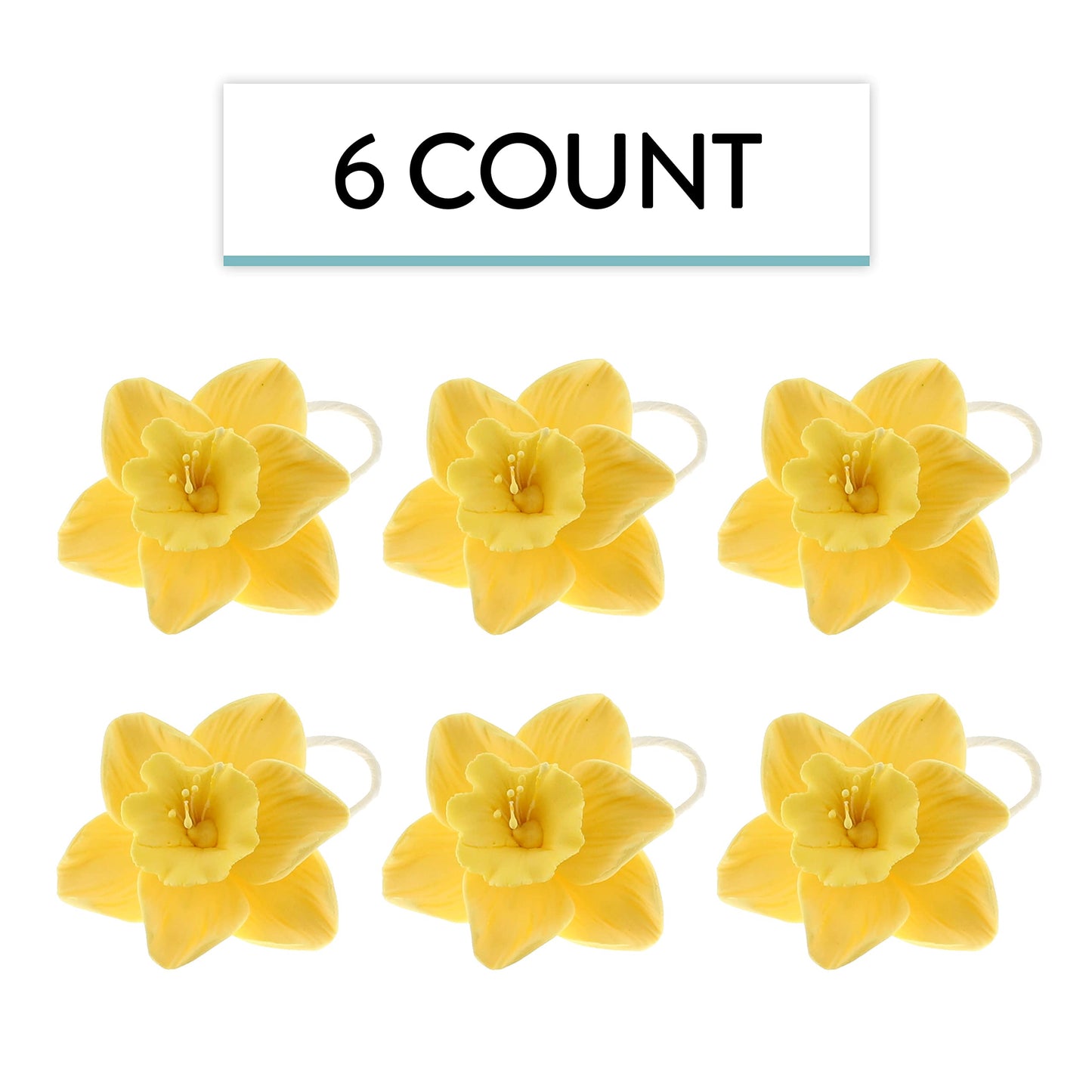 Global Sugar Art Daffodil Sugar Cake Flowers, Yellow, 6 Count By Chef Alan Tetreault