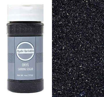 Mystic Sprinkles Sanding Sugar 4Oz Bottles (Onyx - Black Sanding Sugar 4Oz)