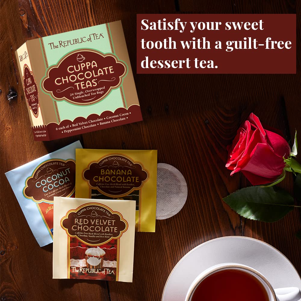 The Republic of Tea Cuppa Chocolate Tea Assortment Gift - 24 Individually Wrapped Dessert Tea Bags