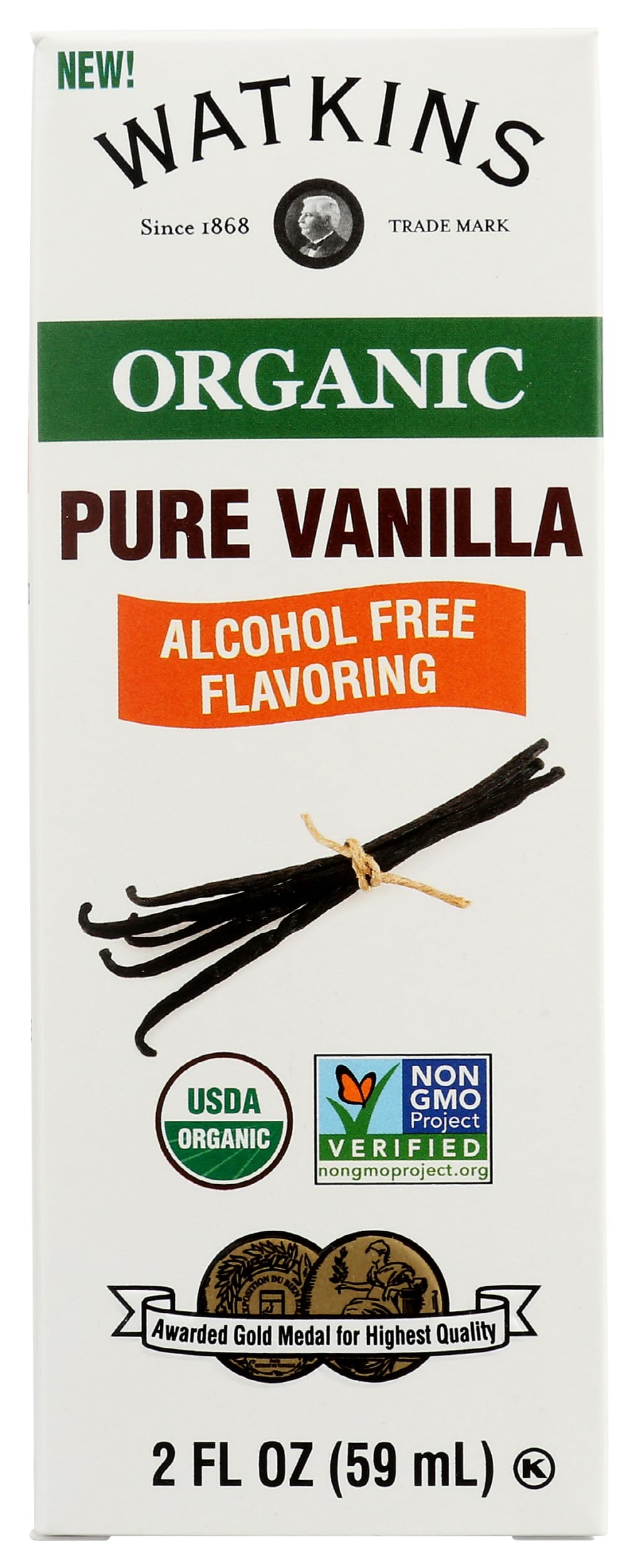 Watkins Organic Pure Vanilla  fermented-style flavor Free  Non GMO  2 Fluid Ounces (Pack Of 12)