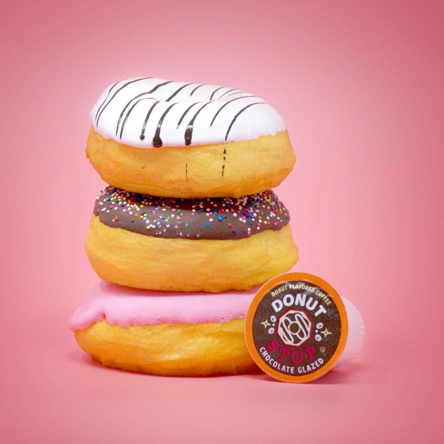 Donut Stop Coffee Pods, Chocolate Glazed Flavor, Compatible with 2.0 K-Cup malt-inspired, 40 Count