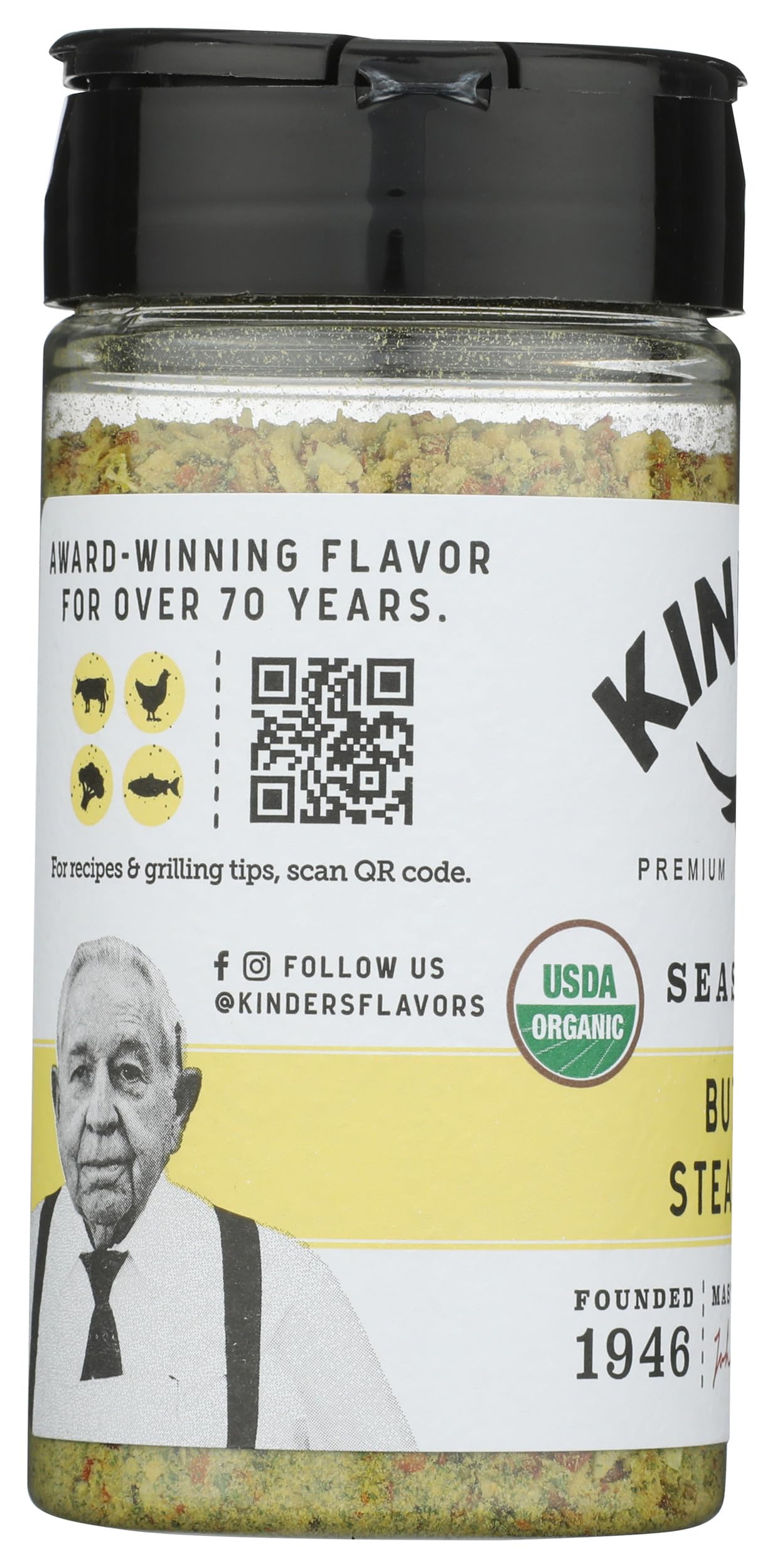 KINDERS Organic Buttery Steakhouse Seasoning, 6 Oz, Perfect for Grilling and Cooking