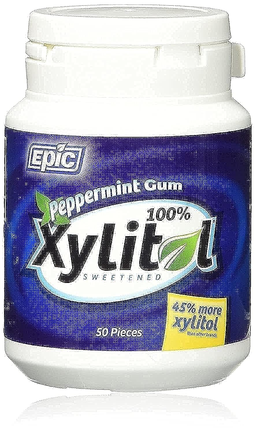 Epic Gum - Aspartame Free 100% Xylitol - Chewing Gum Sugar Free Gum - Peppermint Flavored, 50 Pieces (Pack Of 1)