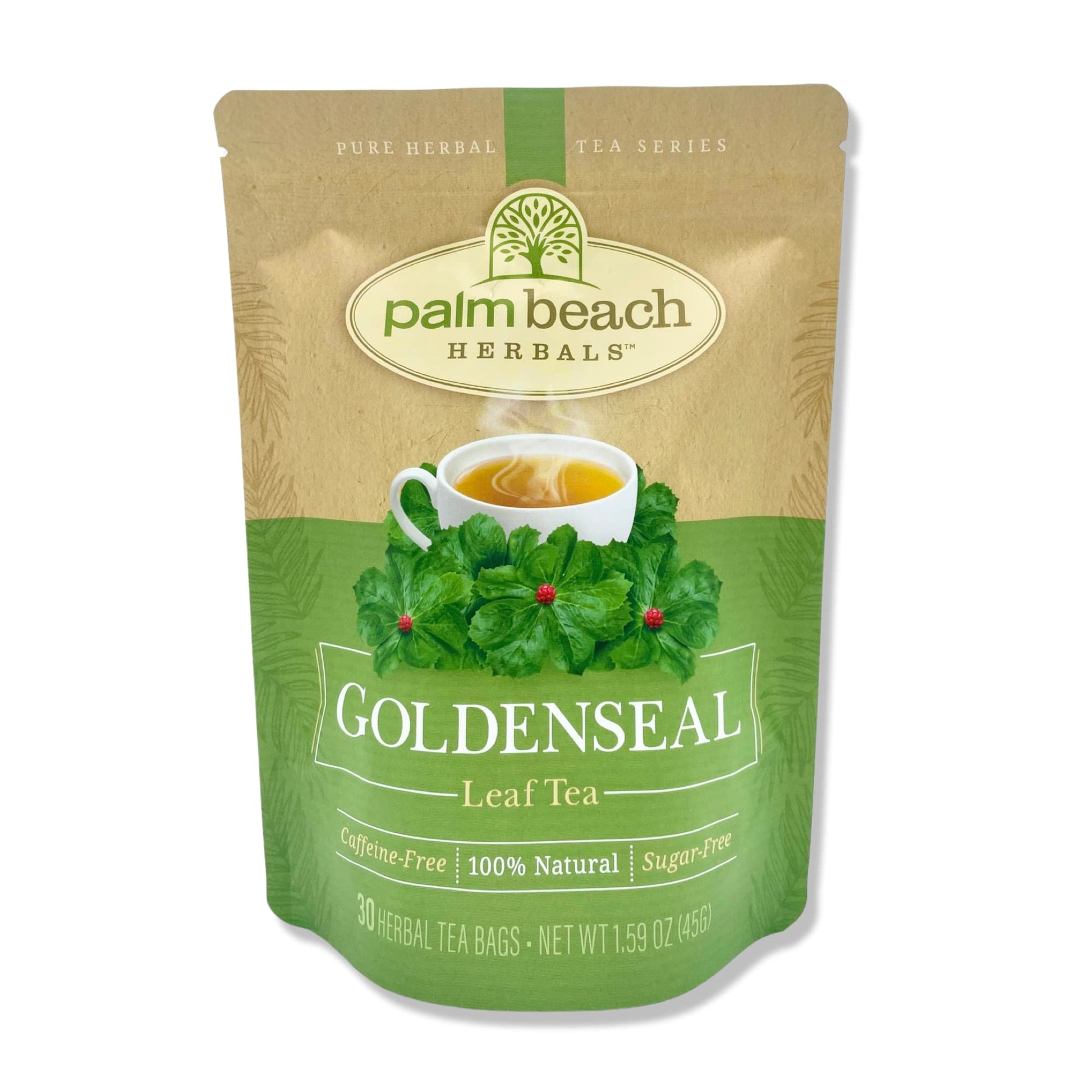Palm Beach Medicinal Herbs Goldenseal Leaf Tea, Pure Herbal Tea, 30 Count