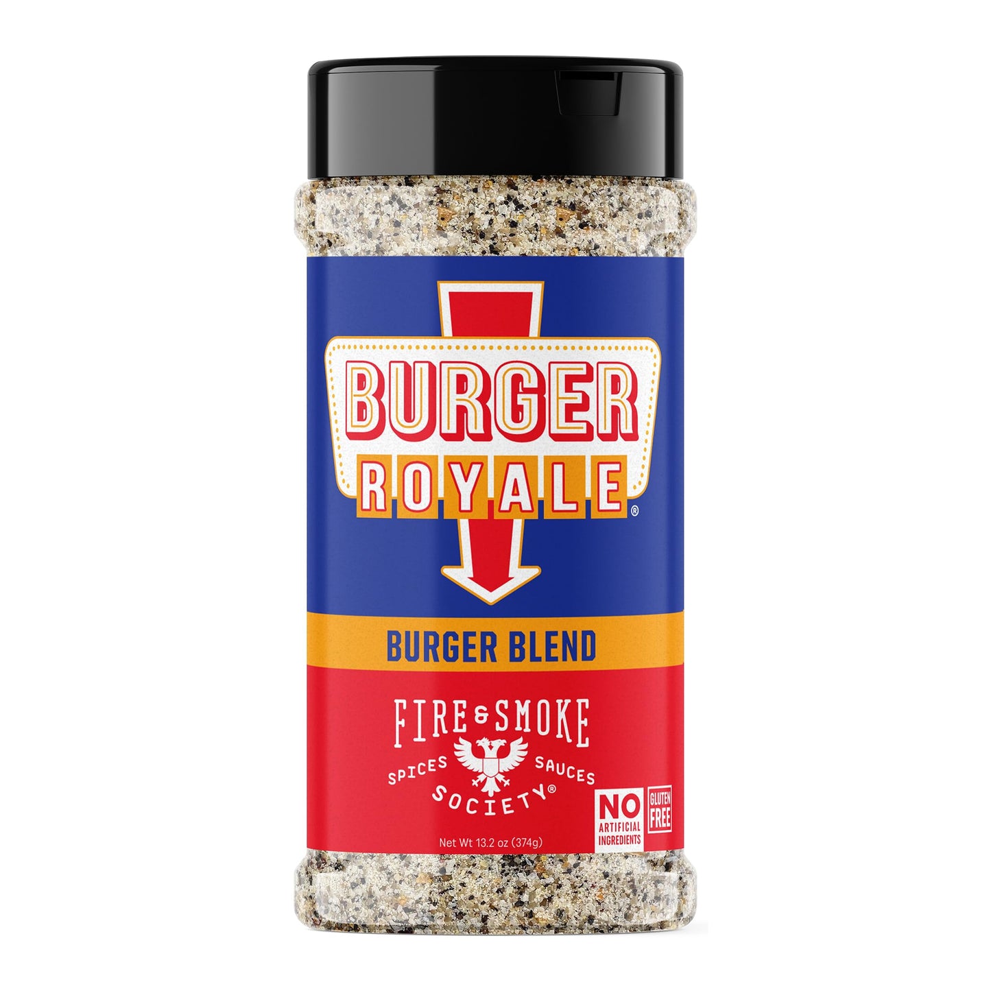 Fire & Smoke Society Burger Seasoning BBQ Rub - 13.2 oz, Ideal for Beef, Pork, Chicken, Turkey, Veggie, Brown Sugar, Smoked Salt, Garlic, Pepper