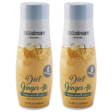 SodaStream Diet Ginger Ale, 2 Pack, 440ml (14.8 Fl Oz) - Carbonated Beverage Mixer